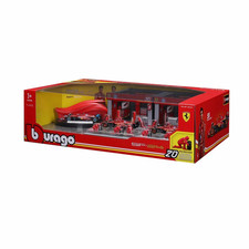 Diecast Cars, Bburago 1:43 Formula Racing Paddock Set, Ferrari, Collectible Car