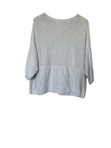 J. Jill Pure Crop Sweater Womens Medium Kimono Sleeve Cotton Cashmere Khaki - Picture 2 of 4