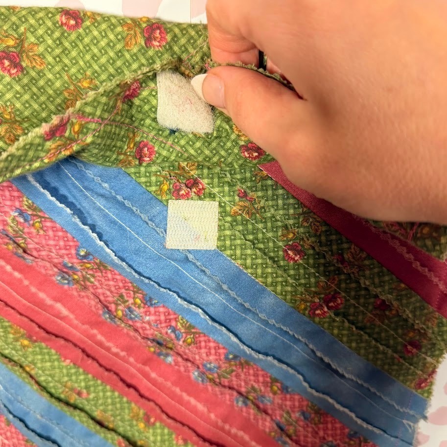 Handmade Patchwork Small Crossbody Bag Green Flor… - image 7