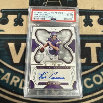 2022 Panini National Treasures Signatures Kirk Cousins Gold /49 AUTO PSA 8