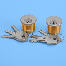 2set Mortise Lock Cylinders W/ 2 Keys Fit for Store Front Door Brass SC1 KD PART