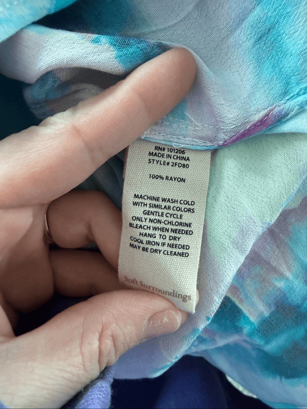 Soft Surroundings Blue Patterned Button Down Blou… - image 7