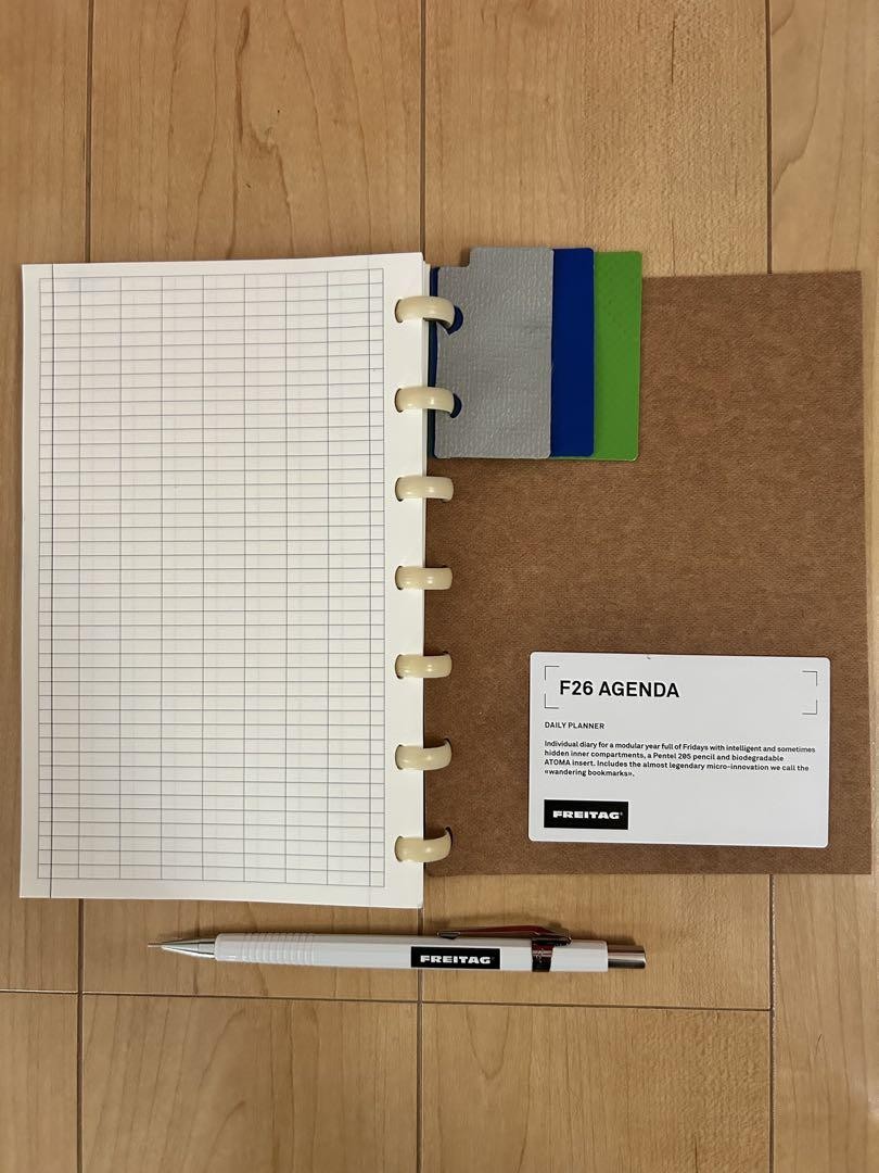 FREITAG F26 Agenda Upcycled Pencil and Bookmark Included