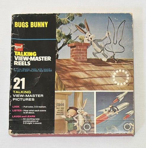 Carretes Looney Tunes Bugs Bunny 3D Talking View-Master vintage años 70 con folleto - Imagen 1 de 7