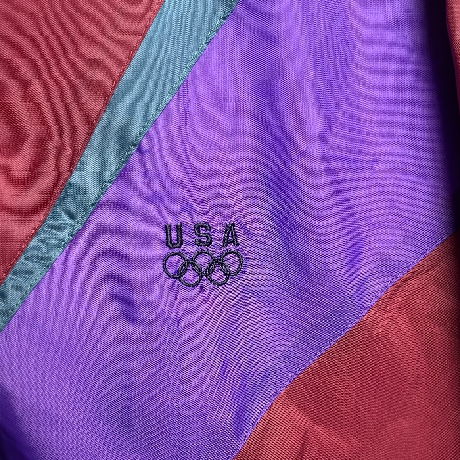 Vintage JCPenny USA Olympics Windbreaker Jacket Men’s Large Multicolor Full Zip