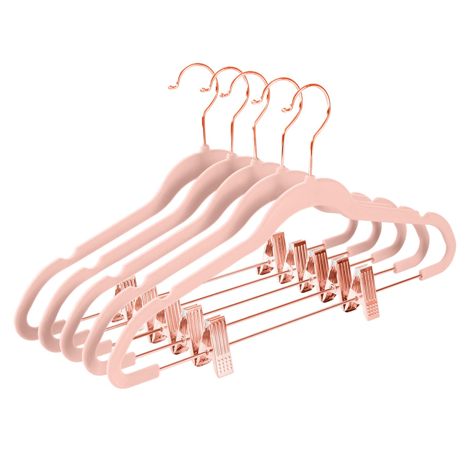 20 Premium Velvet Pants Hangers with Clips for Skirts - Slim Non-Slip Design