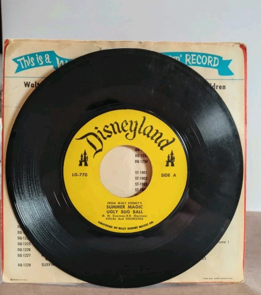 Disneyland Ugly Bug Ball Lg-770 7" 45rpm Rare Walt Disney Femininity 1962 - Image 3 of 4