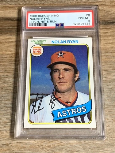 1980 Topps Burger King Nolan Ryan HOF Pitch Hit & Run #9 PSA 8