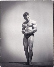 Vintage photo -  Handsome muscular guy in black briefs - Gay interest