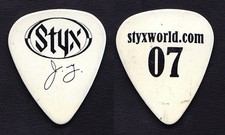 Styx James Young Signature White Guitar Pick - 2007 Tour