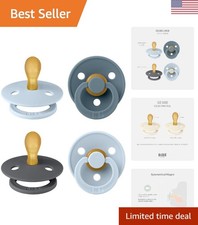 Timeless Design Natural Rubber Pacifiers - 4 Pack Baby Blue Mix 0-6