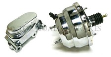 Chrome 7 Dual Diaphragm Brake Booster 1 Bore Gm Smooth Top Master Cylinder