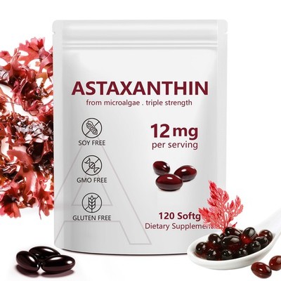 Astaxanthin Supplements 12mg 120 Softgels,Premium Astaxanthin Antioxidant Sup...