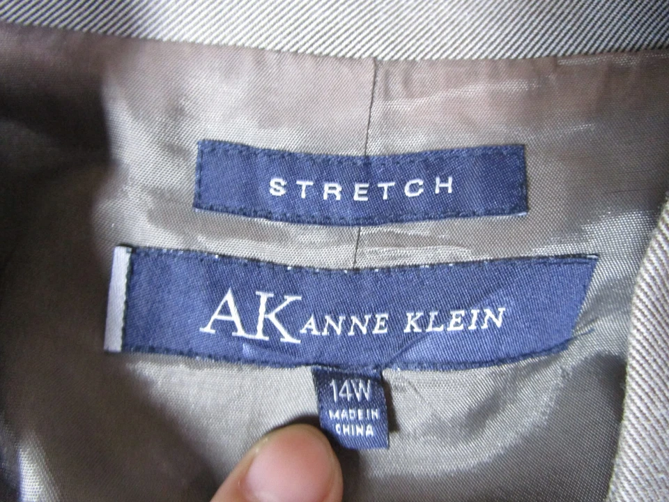 Blazer Anne Klein Mujer 14W Marrón Manga Larga Prendas Exteriores Chaqueta Deportiva Negocios Foto 3 de 4