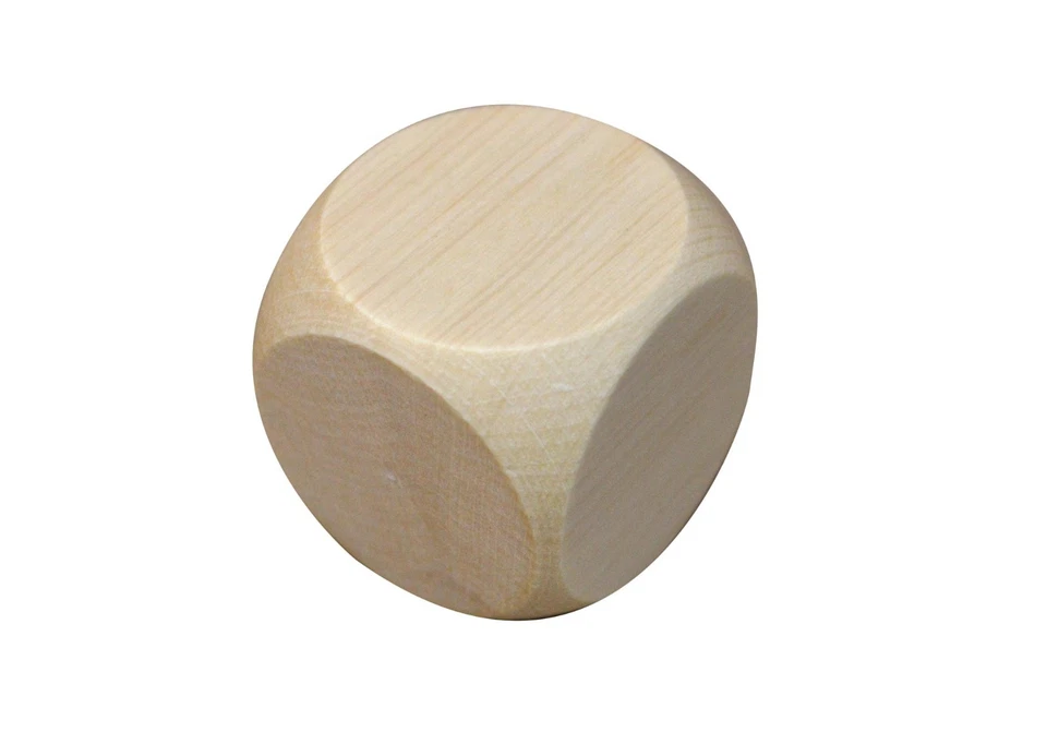 10x Wooden Plain Dice Dices Cube Cubes Blank Plain Unpainted Wood Six Sided 60mm - Image 3 of 4