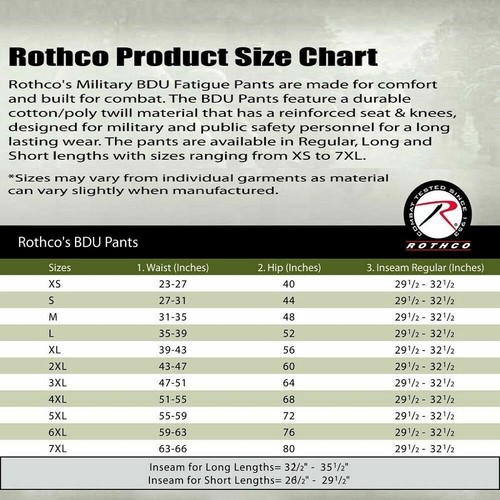 VENTA BOMBERO BDU Pantalones Colores Sólidos 6 Bolsillos Carga Ejército Sarga ROTHCO 20% DE DESCUENTO - Imagen 32 de 79