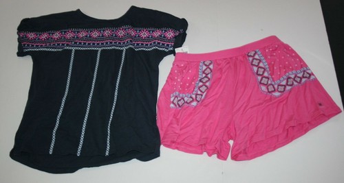 New OshKosh 10 Year Girls 2 Piece Outfit Soft Knit Top & Culottes Shorts Set - Picture 4 of 7