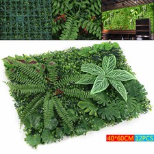 12 Pcs Artificial Plant Wall Mat Greenery Wall Hedge Grass Fence Foliage Panel