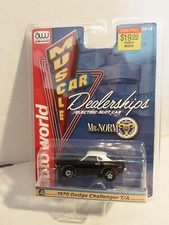 AUTO WORLD MUSCLE CAR DEALERSHIPS SC385 Slot Car 70 Dodge Challenger T/A Black