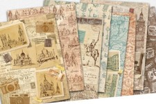 8 A4 Scrapbook Papier Basteln Bastelpapier Designerpapier Vintage Reisen 