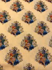 HARRY POTTER HOGWARTS CREST Cotton Fabric 1/4 Yard - Great for Masks or Quilts
