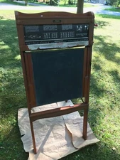 Litho Plate 8163 Slated Black Board Chalk Easel Childs Art Drawing Flip Scroll