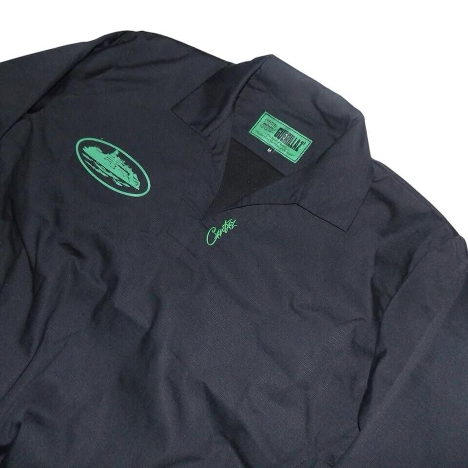 Corteiz Drilltop Jacket | Black/Green | Size: Medium Corteiz Drilltop Jacket | Black/Green | Size: Medium