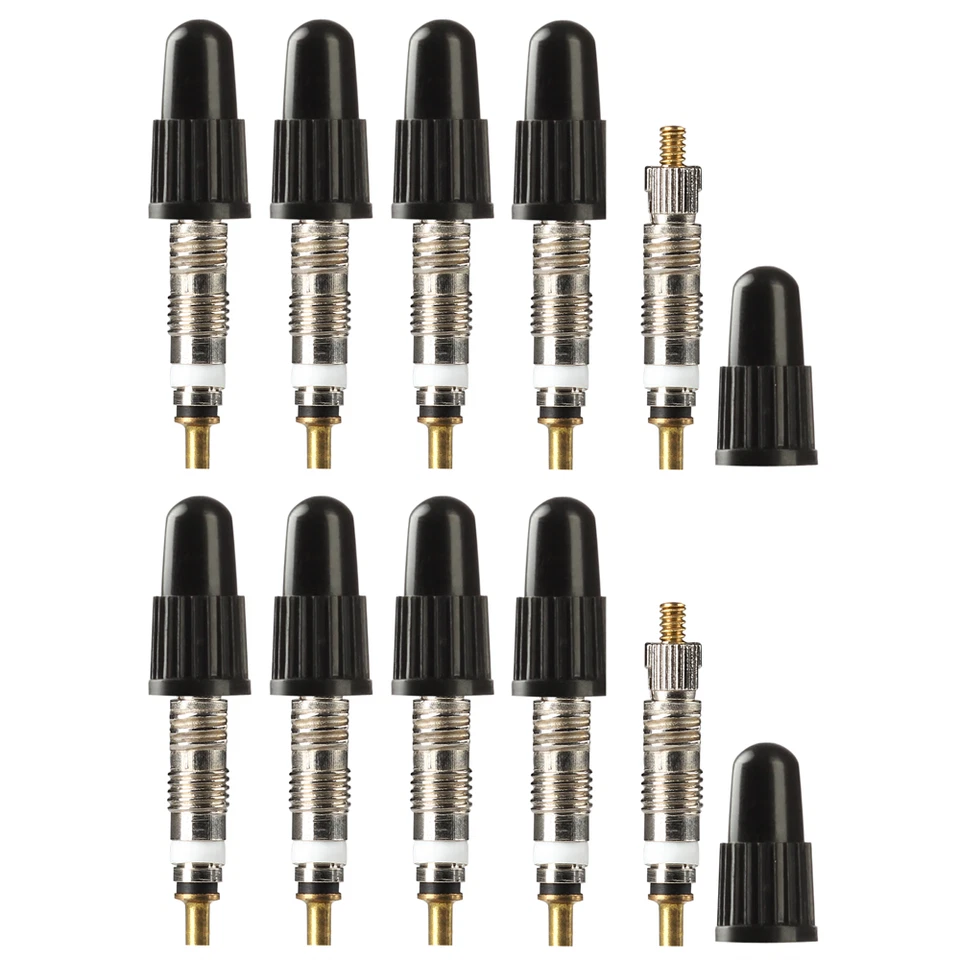 RocRide Presta Valve Cores with Removal Tool and Plastic Caps (10-Pack) Silver - Image 2 of 4