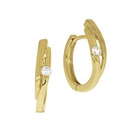 Celesta Gold Damen Klappcreole Teilmattiert Glanz 375/- -Gelbgold 9 Karat