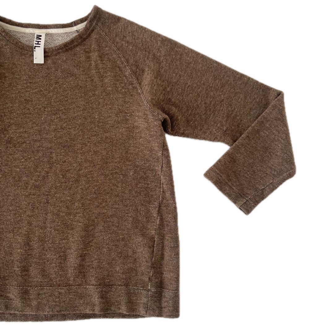 Margaret Howell Brown Wool Cotton Oversize Knit Pullover Sweater L 