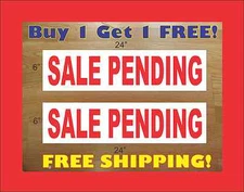 SALE PENDING 6"x24" REAL ESTATE RIDER SIGNS Buy 1 Get 1 FREE 2 Sided Plastic