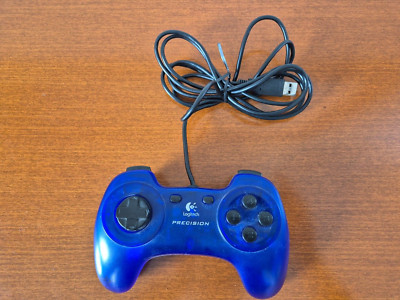 Logitech Precision USB Wired Controller Gamepad für PC Model G-UG15 Clear Blue