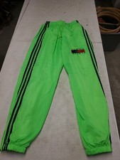 VTG 90s Tommy Hilfiger Fluorescent Green Nylon Jogger Track Pants Boys M cb31 