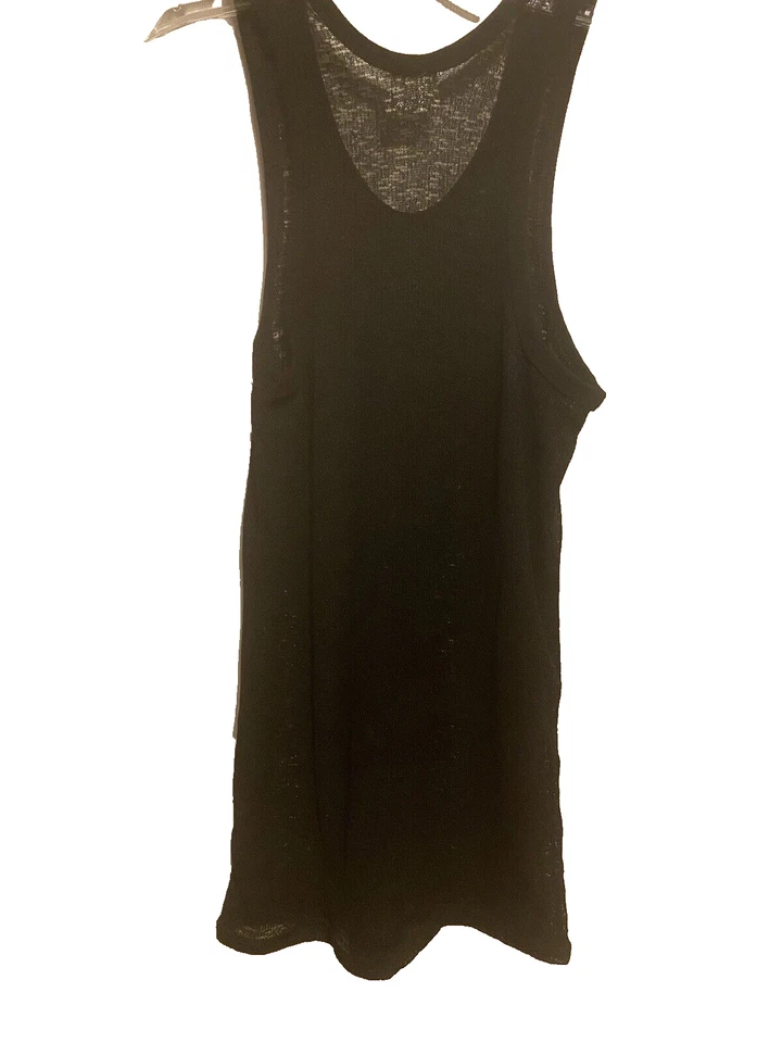 Camiseta sin mangas transparente negra de algodón quemado transparente transparente para hombre nueva sin etiquetas XXXL Foto 4 de 4