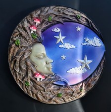 Wicca Tree Woman Greenman Ent Crescent Moon Starry Night Decorative Wall Plaque