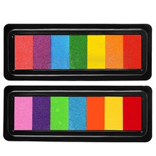 Rainbow Ink Pad 7 Colors Soft Sponge Stamp Pad Finger Ink Pad Kids DIY Craft