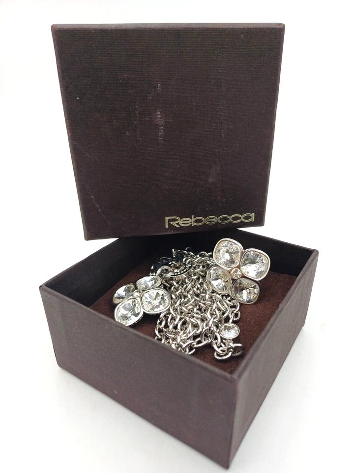 REBECCA SET COLLANA E ANELLO ACCIAIO E CRISTALLI - FIORE - Immagine 2 di 4