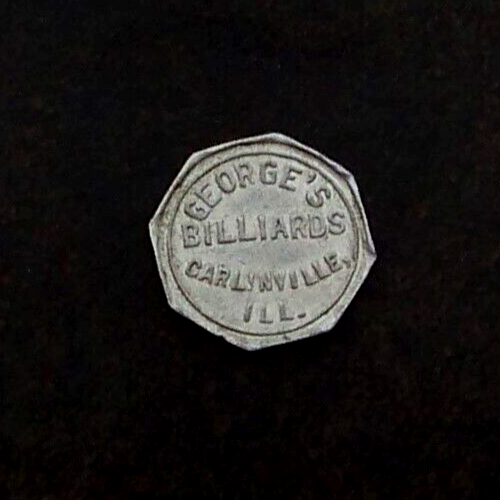CARLINVILLE ILLINOIS / BILLIARDS / POOL HALL / 5c / ANTIQUE