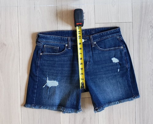 Pantaloncini denim marca Lucky donna 6 28x6 fidanzato jeans boho frange taglio estivo - Foto 5 di 8