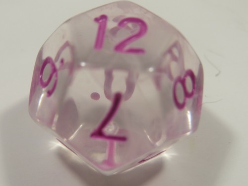 NEW RPG Dice 10pc - Mysty Clear White w/pink- 1@D4 D8 D10 D12 D20 D00-10 &4D6 - Picture 6 of 8