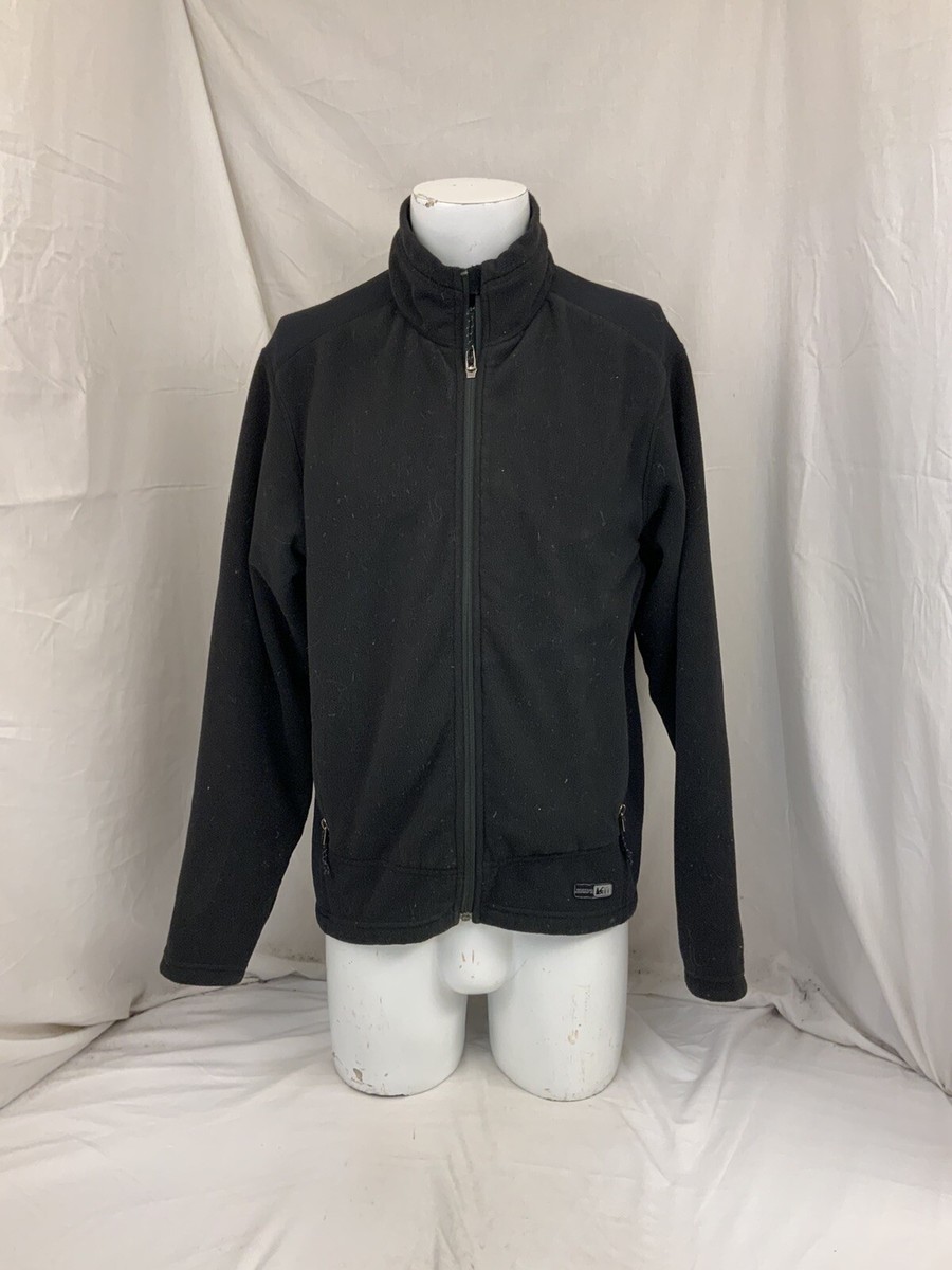 REI Fleece Jacket L Black Full Zip Pockets Long Sleeve YGI REI Fleece Jacket L Black Full Zip Pockets Long Sleeve YGI