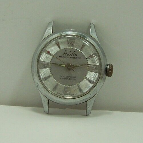Vintage Men's Herlin Manual Wind Watch for Parts/Repair/Restore, Not Running - Picture 1 of 17