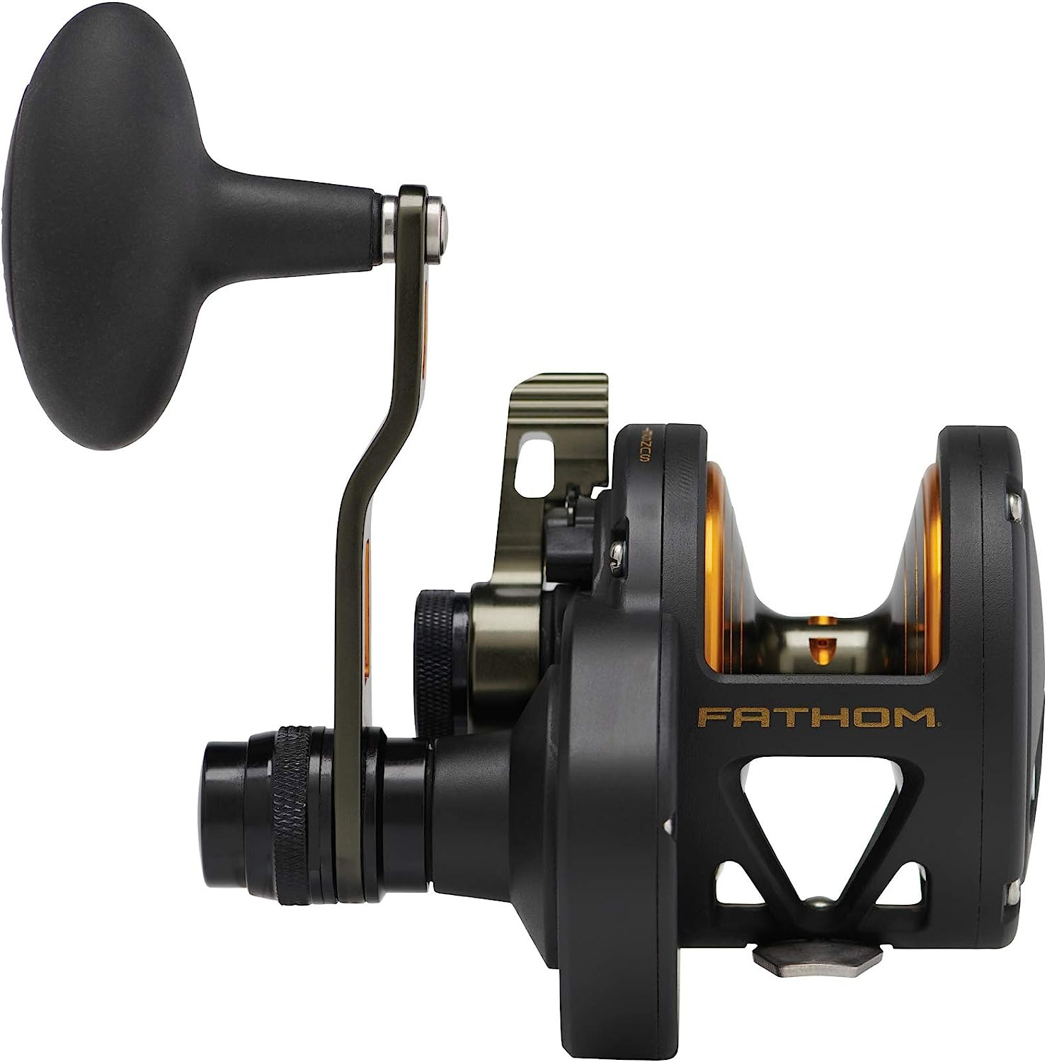PENN Fishing Penn Fathom Lever Drag 2 Speed Conventional Fishing Reel, Black Gol