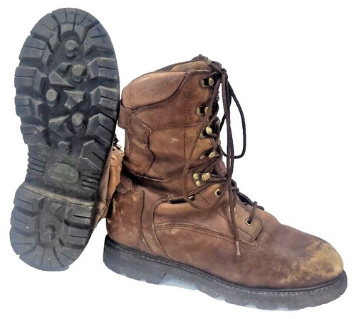 Vintage Herman Survivors Mens Brown Leather Boots Insulated  display picture 1