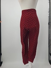 Vintage 1950s Corduroy High Waisted Hot Pants, Red  Black Checked, XS Retro