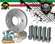 2 DISTANZIALI 16 mm 4x100 56.6 + 8 BULLONI PER GRANDE PUNTO E OPEL CORSA