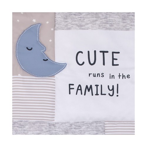 NoJo Carter's Blue Elephant - Chambray, Navy, Gray and White Elephant, Moon, ... - Picture 6 of 8