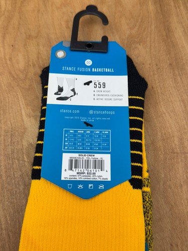 NEW Stance x NBA Fusion Basketball Cleveland Cavaliers Fit No 559 Socks XL 13-16 - Picture 5 of 6