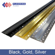 0.9m Black, Silver & Gold Double Edge Floor Transition Naps Door Plate Threshold
