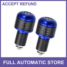 TWO 7/8" 22mm Blue Motorcycle Handlebar End Grips Bar Ends Plug Cap  Universal
